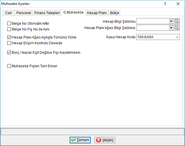 MuhasebeAyarlariGenelMuhasebe