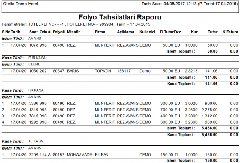 Dosya:Folyo Tahsilatlari Raporu Rapor.PNG