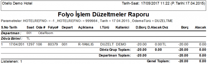 Dosya:Folyo Islem Duzeltmeler Raporu Rapor.PNG